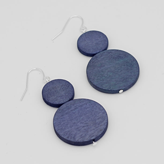 Periwinkle Double Bead Sarah Earrings - Sylca Designs - Chunky Jewelry