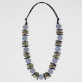 Periwinkle Kaia MIxed Bead Statement Necklace - Sylca Designs - Chunky Jewelry