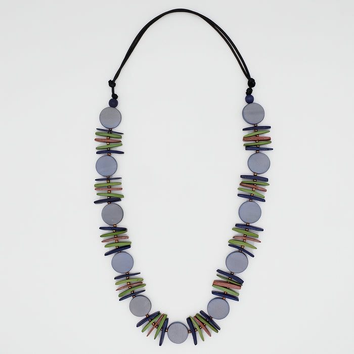 Periwinkle Kaia MIxed Bead Statement Necklace - Sylca Designs - Chunky Jewelry