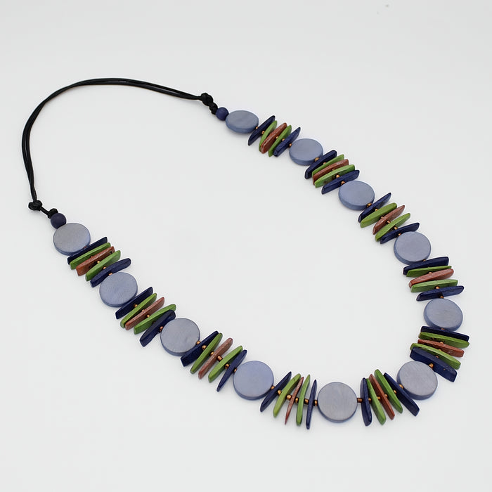 Periwinkle Kaia MIxed Bead Statement Necklace - Sylca Designs - Chunky Jewelry