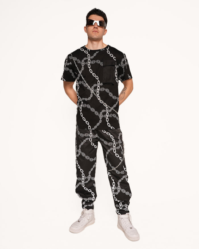 Power Surge Silver Reflective Chain Men's Tee-Men