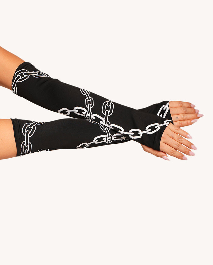 Power Surge Silver Reflective Chain Top with Sleeves