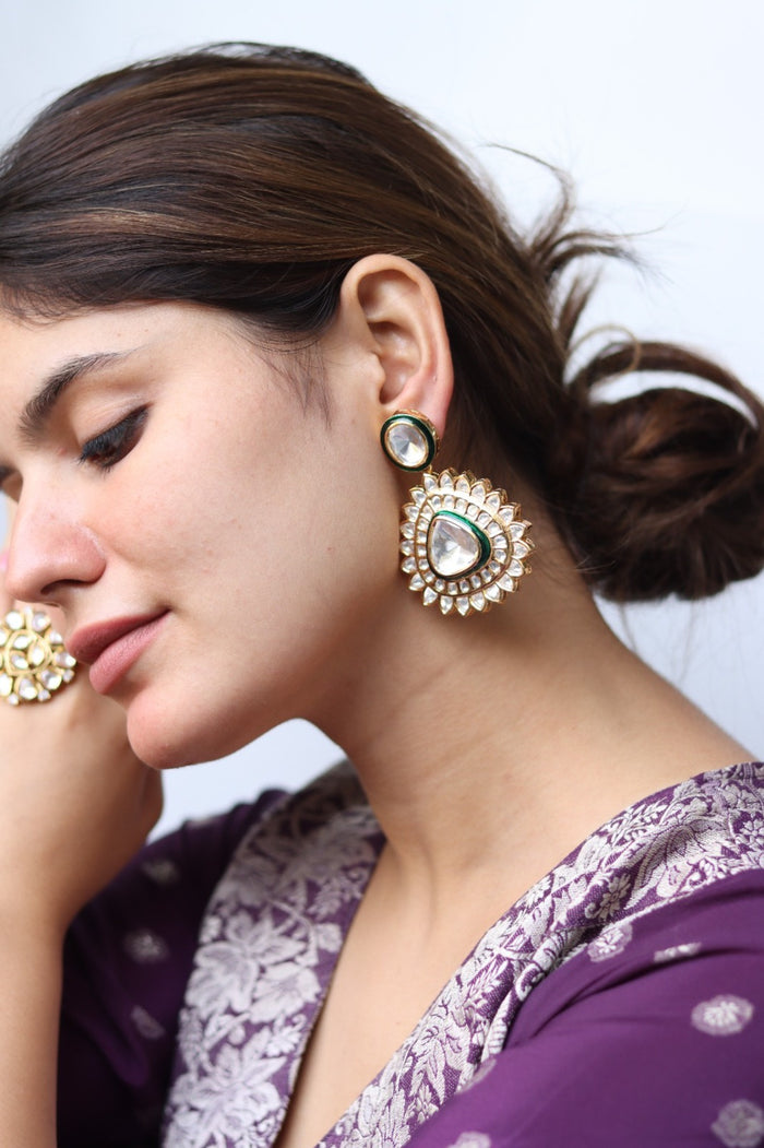 Pranavi Gold Plated Kundan Earrings