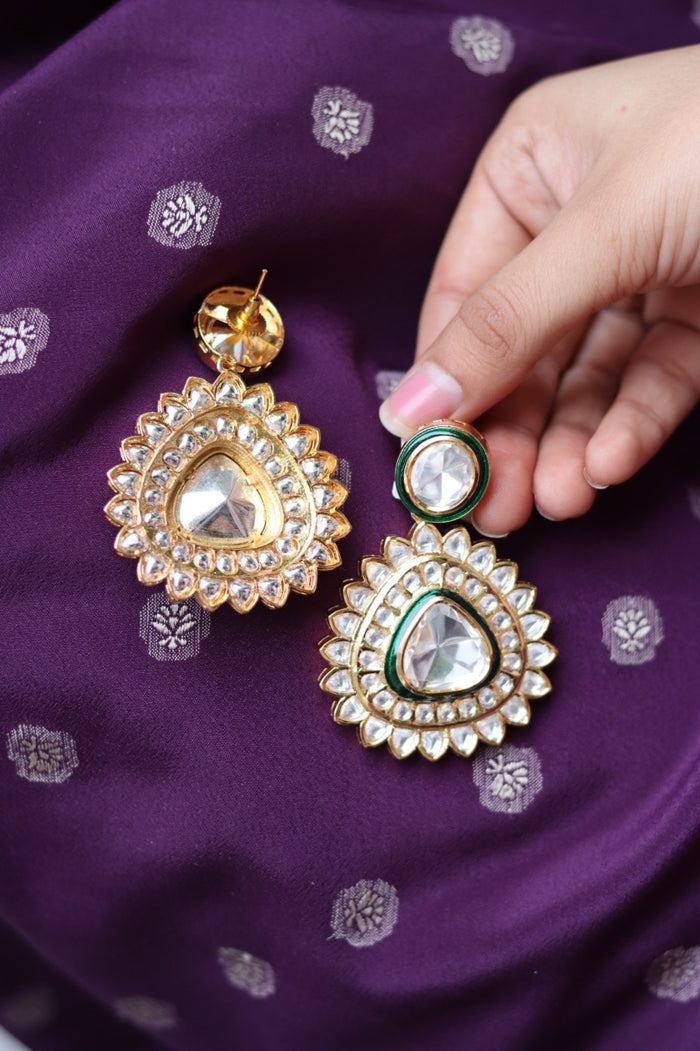 Pranavi Gold Plated Kundan Earrings