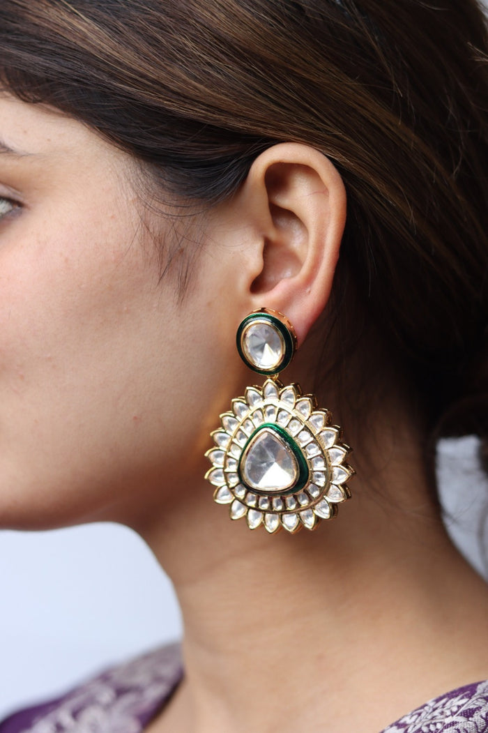 Pranavi Gold Plated Kundan Earrings