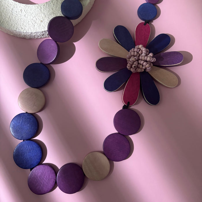Purple Dahlia Statement Necklace