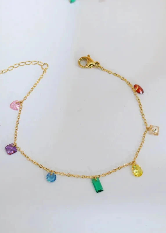 Rainbow Glass Bead Bracelet | FINAL SALE