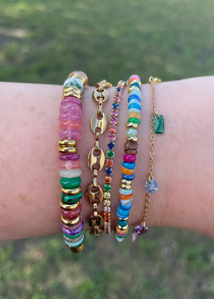 Rainbow Glass Bead Bracelet | FINAL SALE