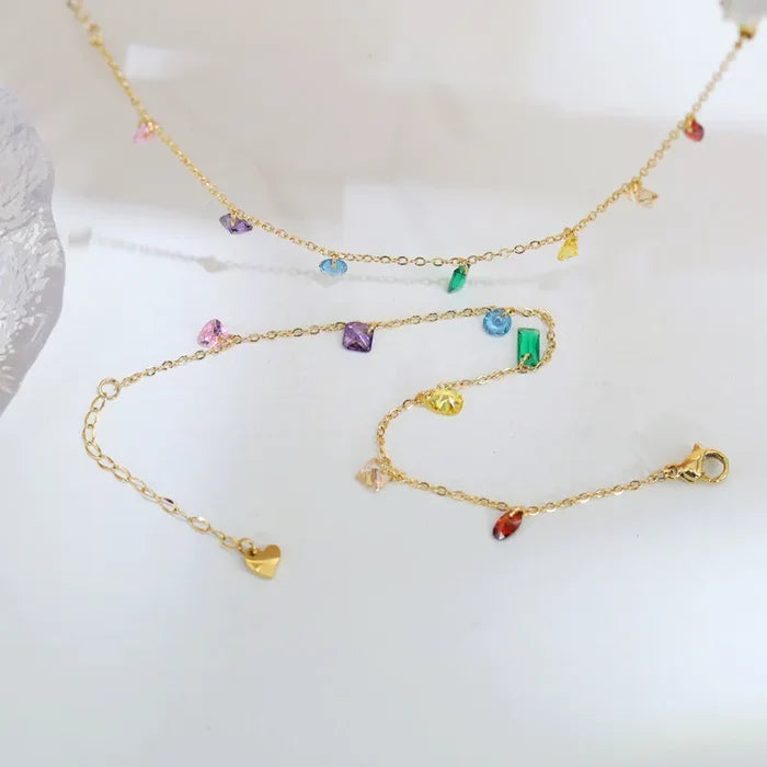 Rainbow Glass Bead Bracelet | FINAL SALE