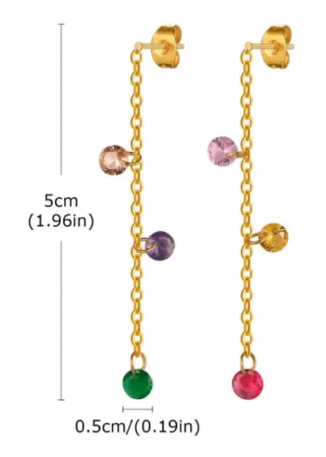 Rainbow Glass Bead Earrings