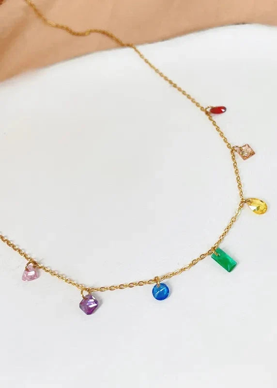 Rainbow Glass Bead Necklace | FINAL SALE