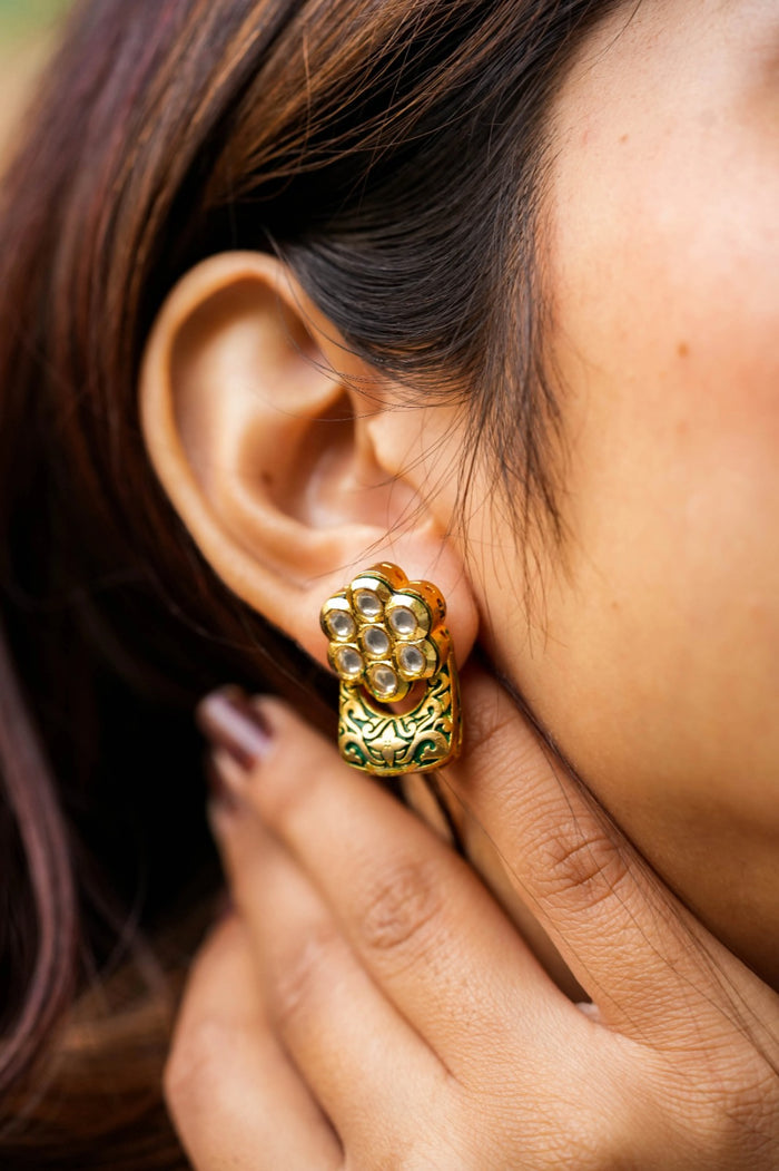 Ramya Kundan Gold Plated Fusion Studs