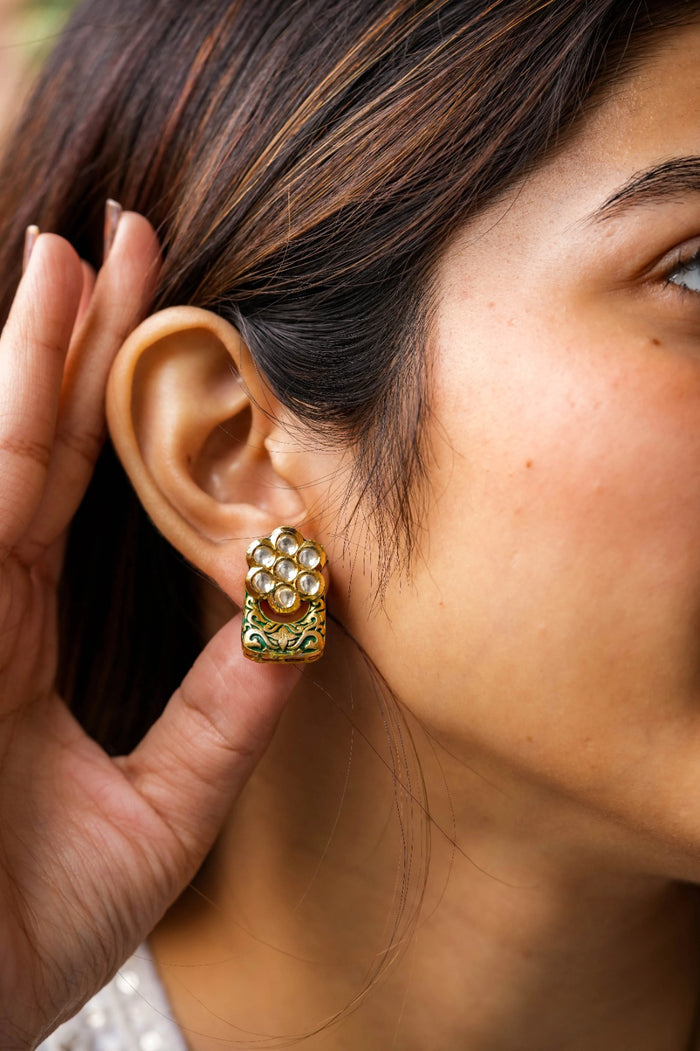 Ramya Kundan Gold Plated Fusion Studs