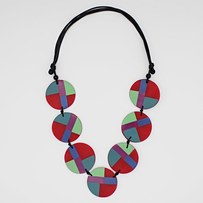 Red Multi Poppy Necklace - Sylca Designs - Chunky Jewelry
