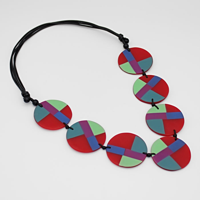 Red Multi Poppy Necklace - Sylca Designs - Chunky Jewelry