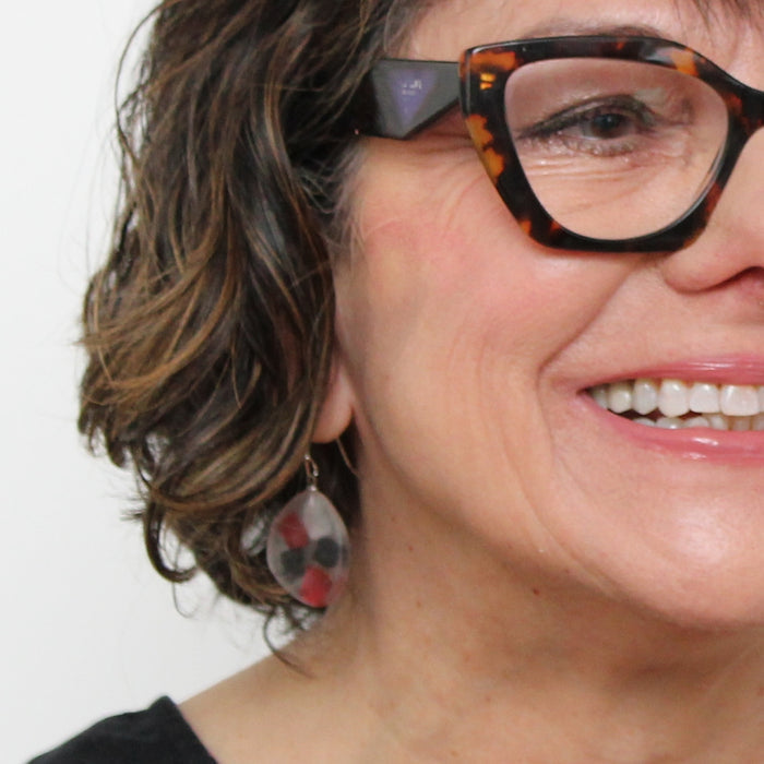 Red Petula Earrings - Sylca Designs - Chunky Jewelry