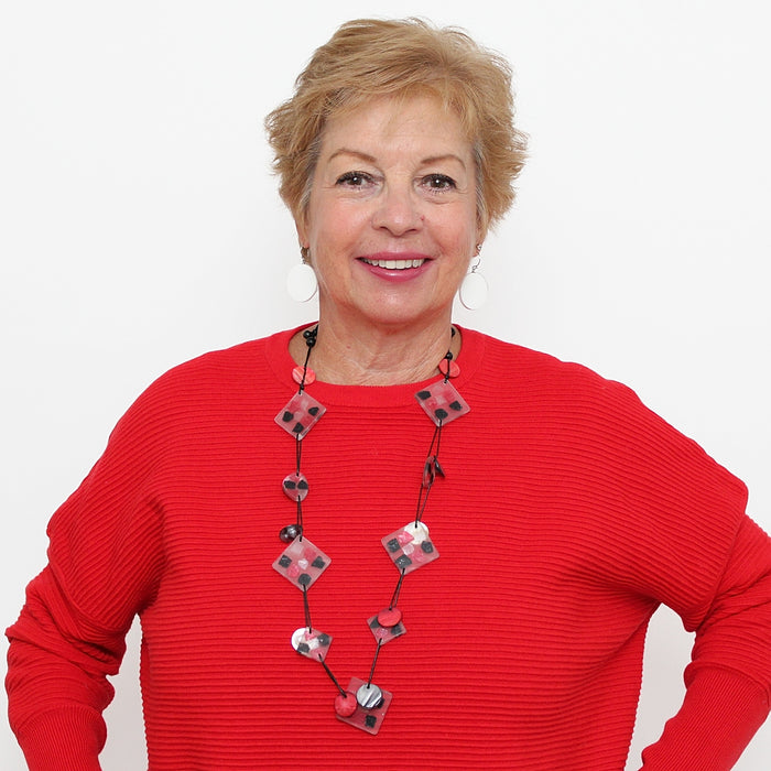 Red Petula Necklace - Sylca Designs - Chunky Jewelry