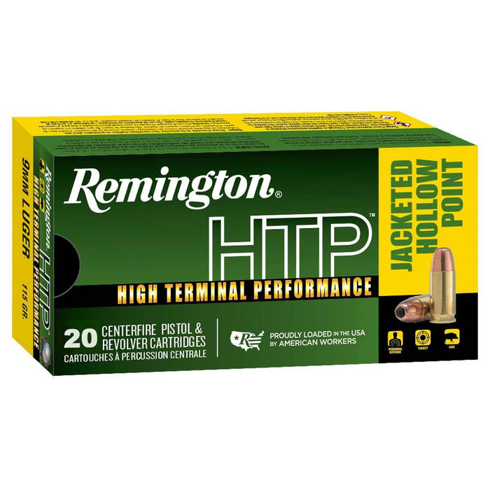 Remington Ammunition 9mm Luger 115 Grain Jacketed Hollow Point 20 Count