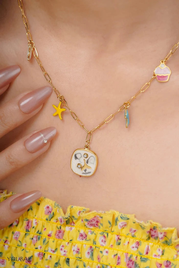 Reva Multi Charm Anti Tarnish Neckpiece