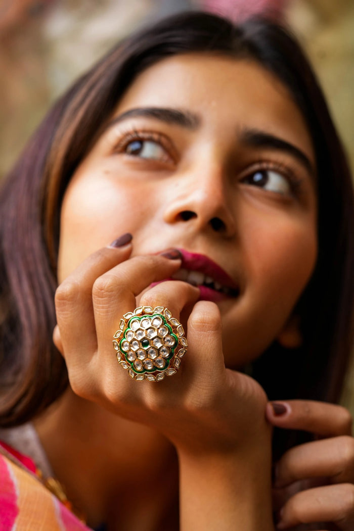 Rikith Kundan Adjustable Ring
