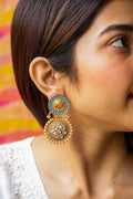 Riva Kundan Gold Plated Fusion Earrings