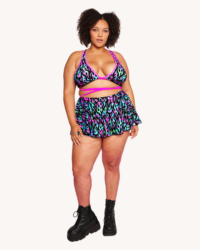 Rolita Couture x iHR Blacklight Blaze Mini Skort