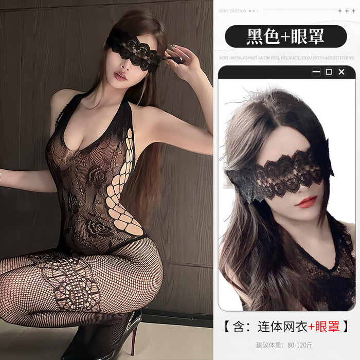 Rose fishnet lingerie product view