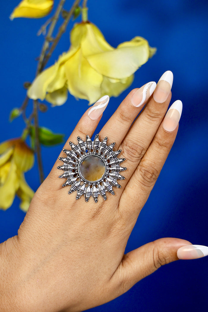 Ruhani Free Sized - Adjustable, Bohemian Oxidised Ring