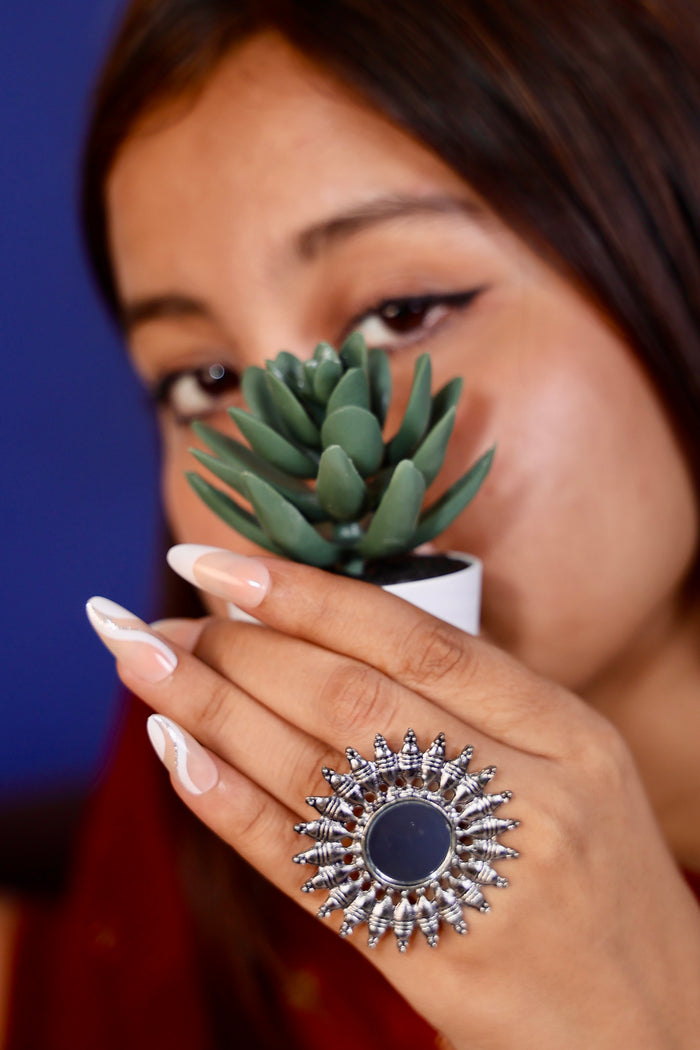 Ruhani Free Sized - Adjustable, Bohemian Oxidised Ring