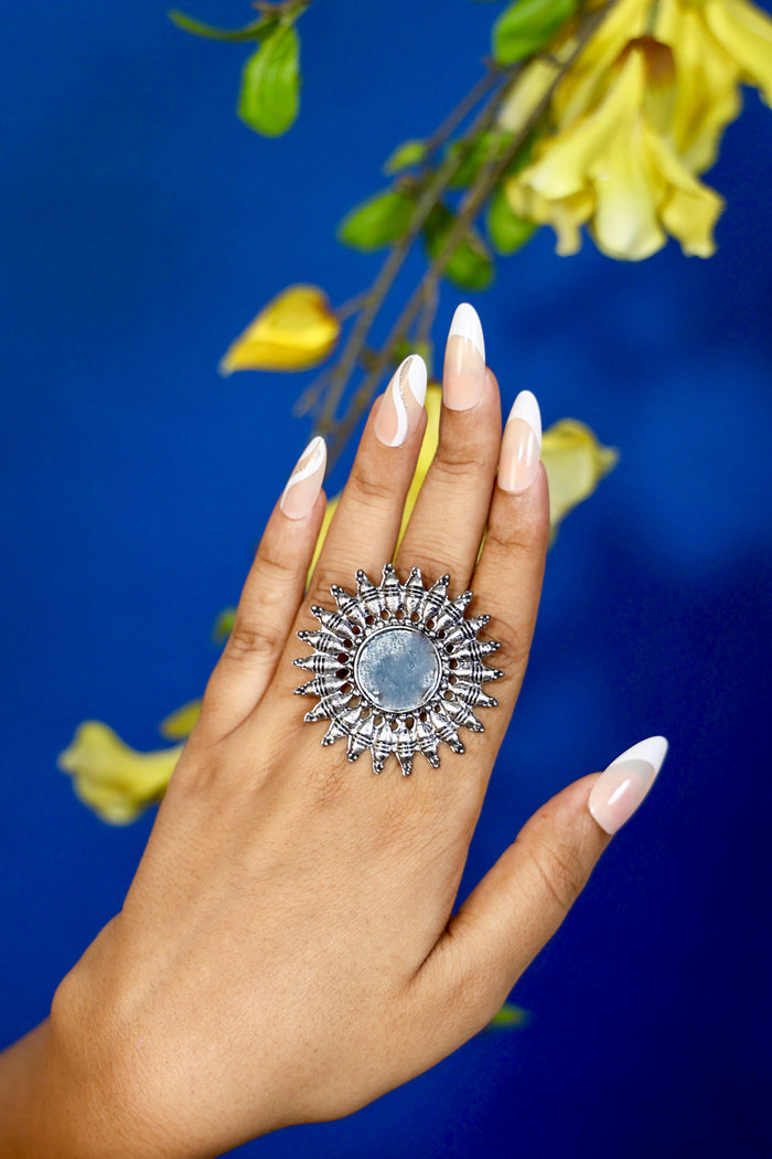 Ruhani Free Sized - Adjustable, Bohemian Oxidised Ring