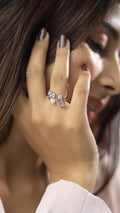 Saibh Free Sized Adjustable AD Pearl Ring