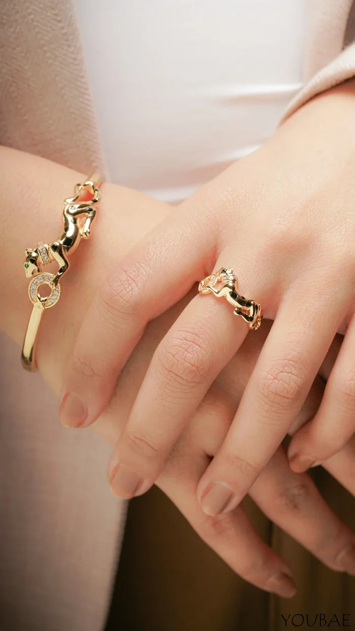 Sasha Free Size Adjustable Combo of Anti Tarnish Bracelet & Ring