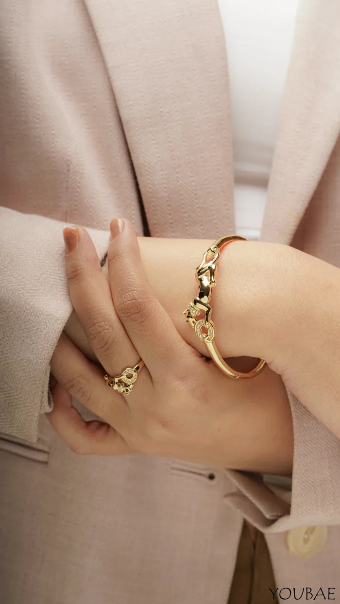 Sasha Free Size Adjustable Combo of Anti Tarnish Bracelet & Ring
