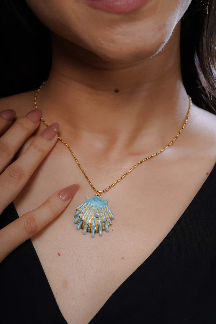 Sea Shell Pearl Anti Tarnish Neckpiece