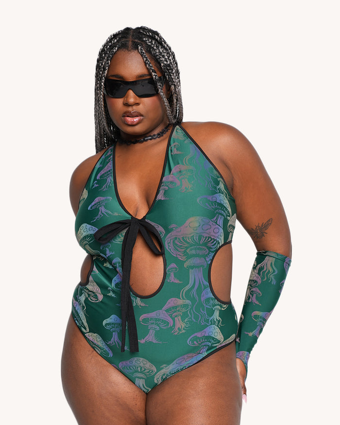 Secret of Life Mushroom Green Reflective Bodysuit