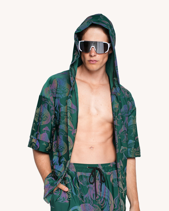 Secret of Life Mushroom Green Reflective Robe