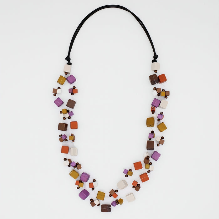 Shades of Pink Lia Floating Bead Necklace - Sylca Designs - Chunky Jewelry