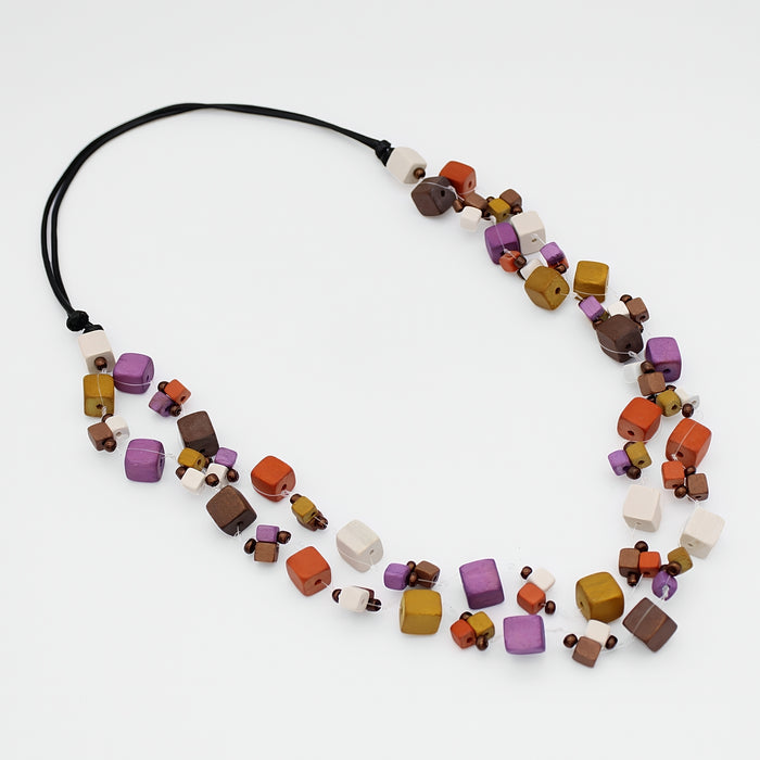Shades of Pink Lia Floating Bead Necklace - Sylca Designs - Chunky Jewelry