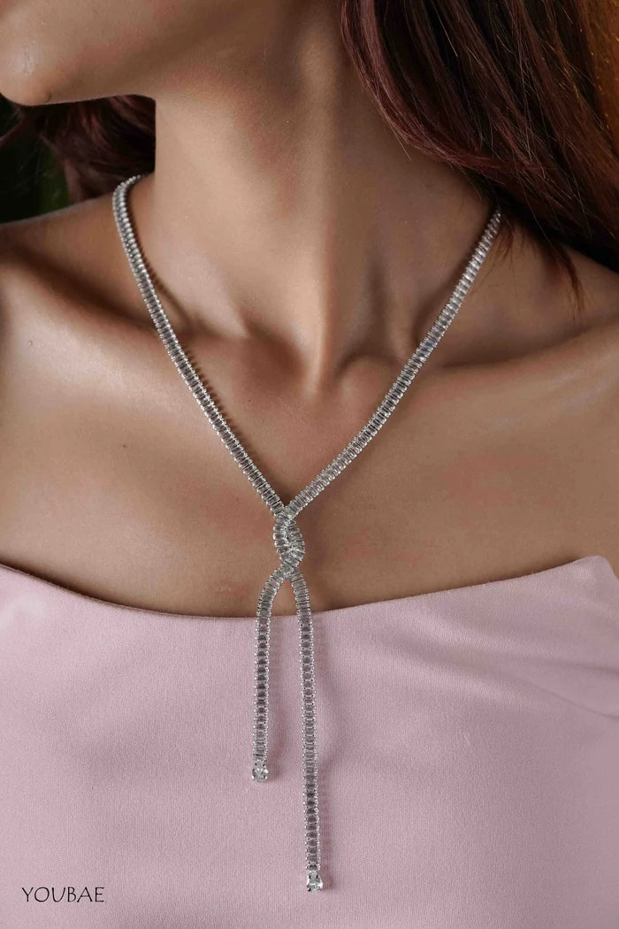 Silver Statement Criss Cross Neckpiece