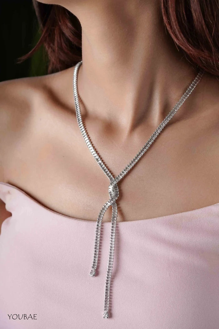 Silver Statement Criss Cross Neckpiece