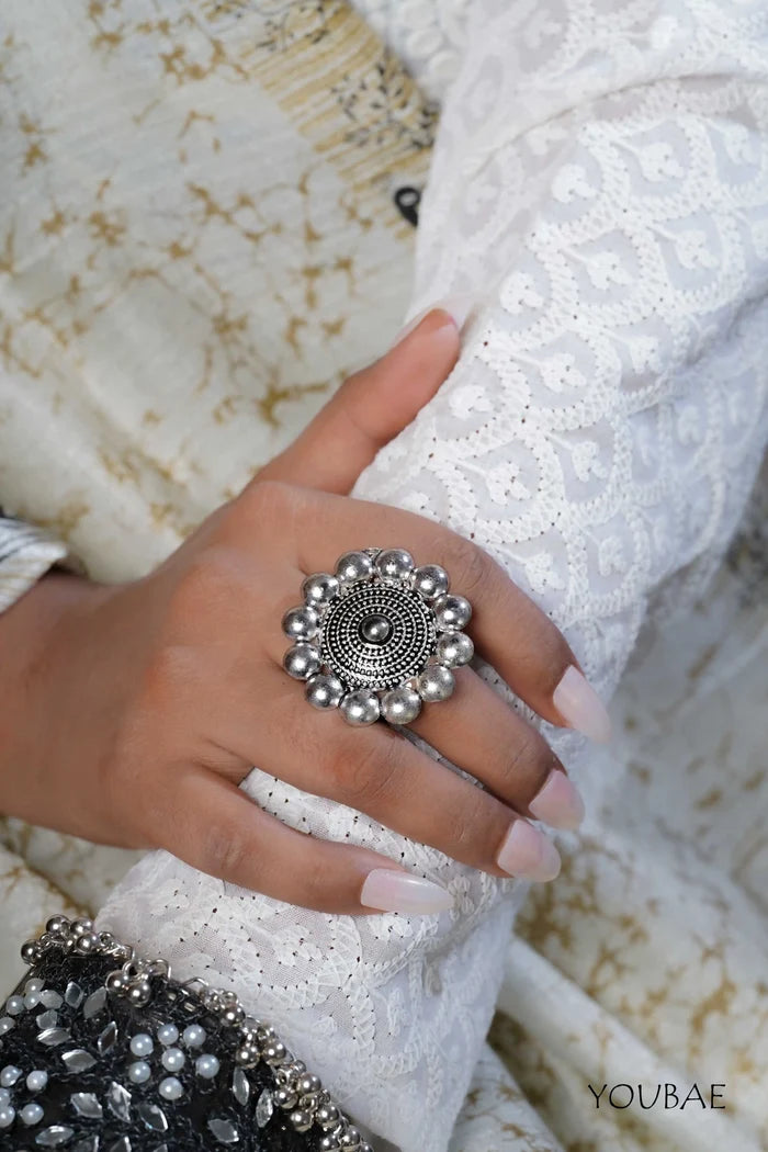 Sindhuja Free Sized - Adjustable, Bohemian Oxidised Ring