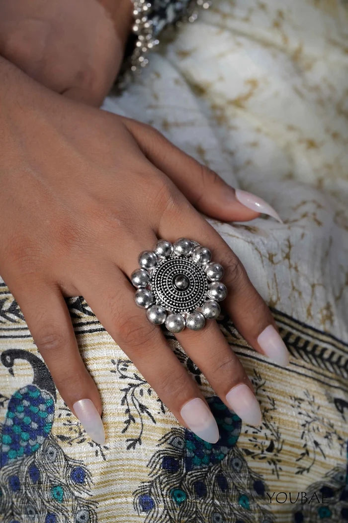 Sindhuja Free Sized - Adjustable, Bohemian Oxidised Ring