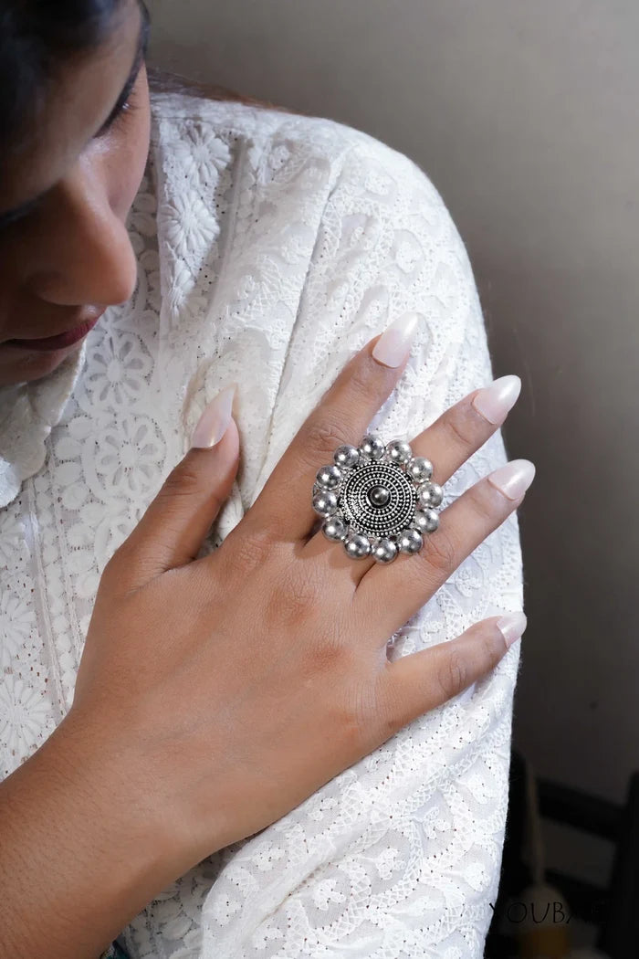 Sindhuja Free Sized - Adjustable, Bohemian Oxidised Ring