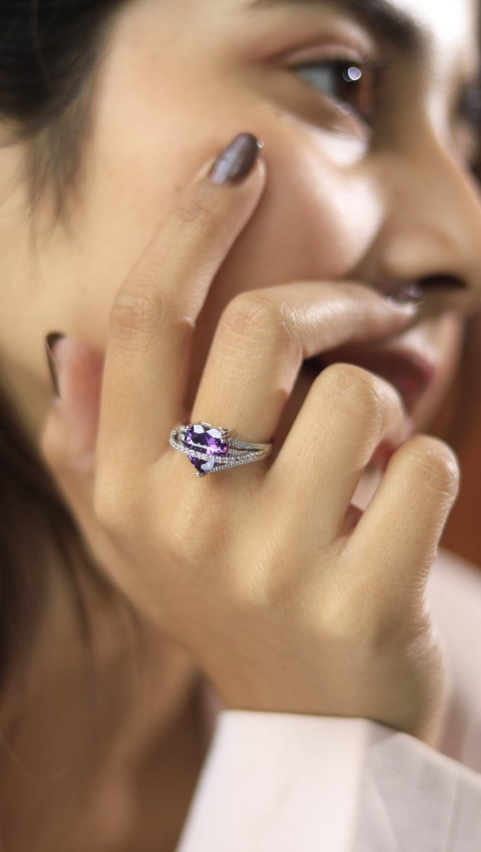 Sorcha Swarovski Look Alike Free Sized Adjustable AD Ring