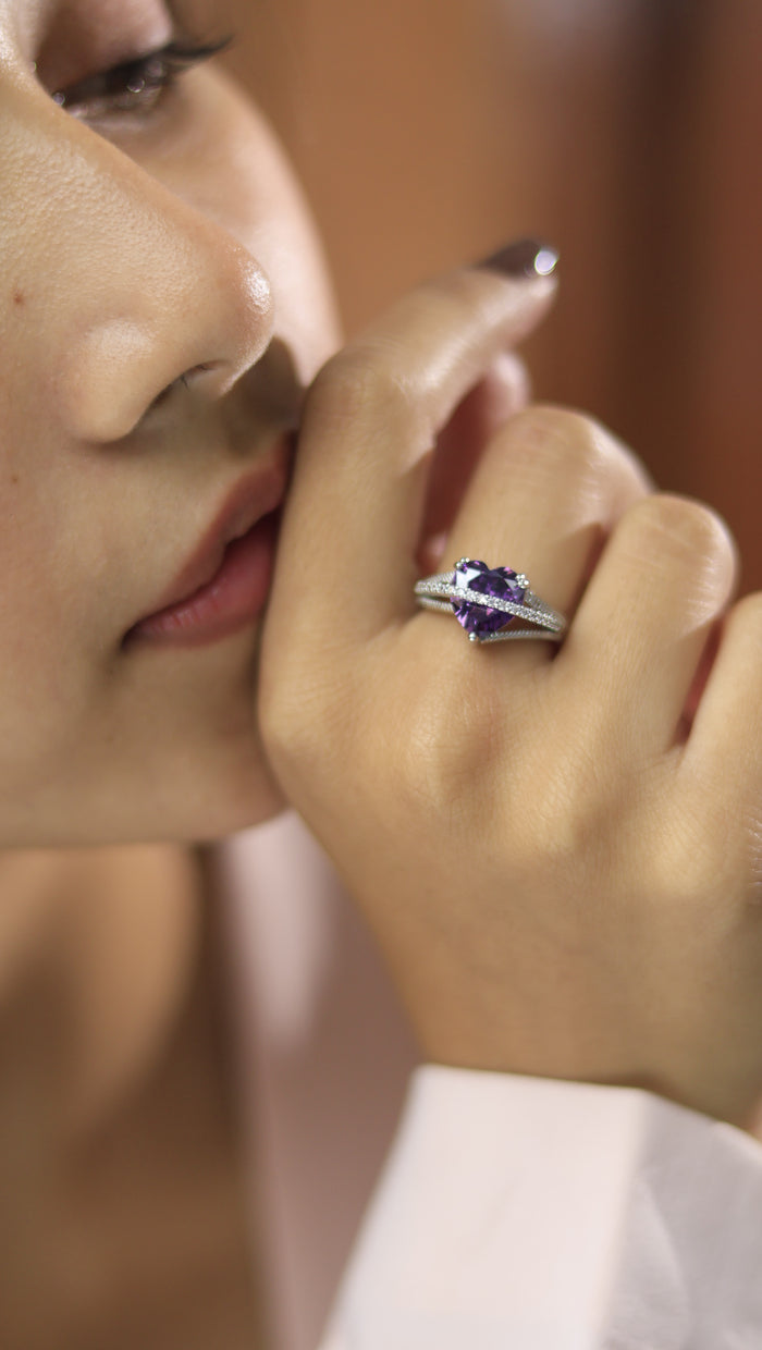 Sorcha Swarovski Look Alike Free Sized Adjustable AD Ring