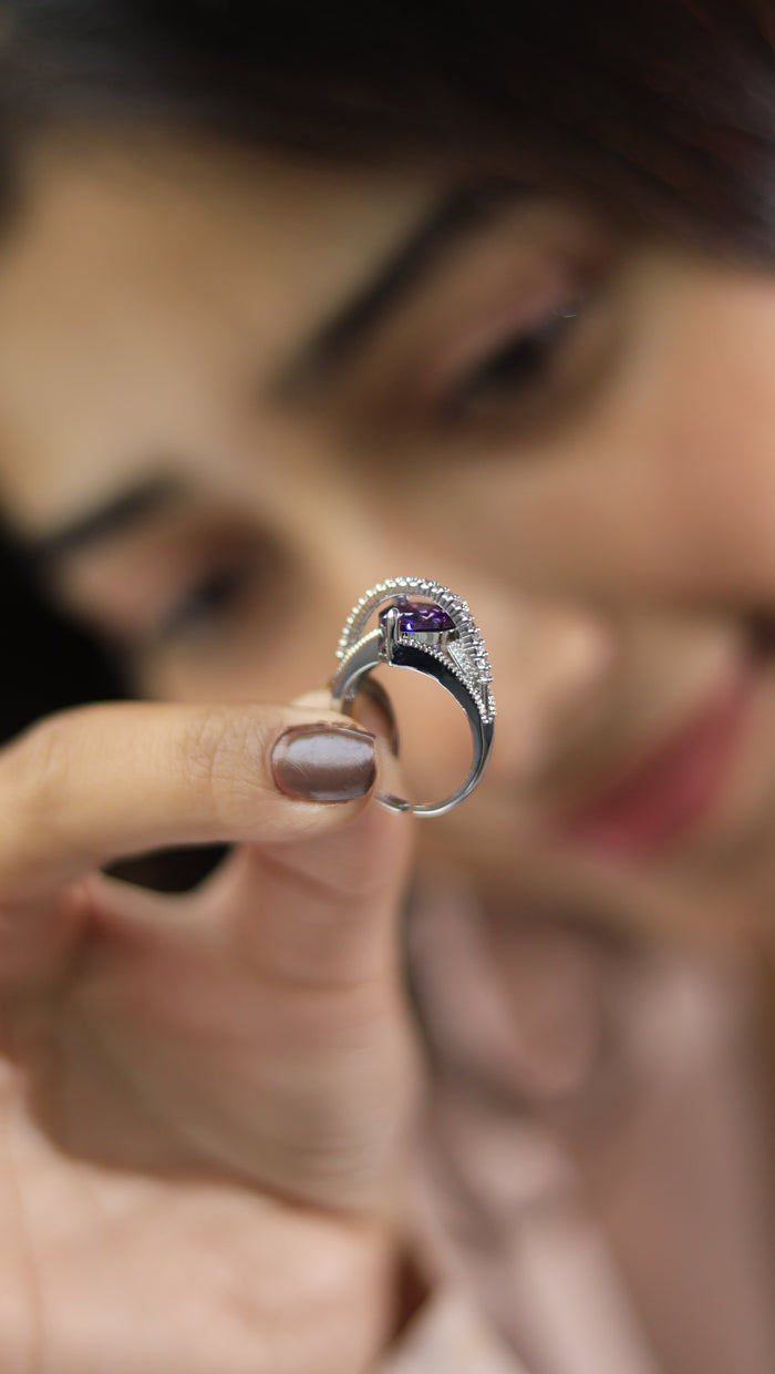 Sorcha Swarovski Look Alike Free Sized Adjustable AD Ring