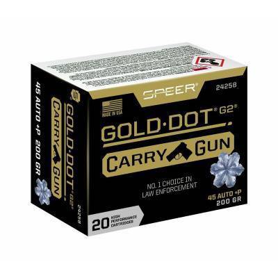 Speer Ammunition 45 ACP +P 200 Grain Bonded Jacketed Hollow Point 20 Count