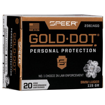 Speer Ammunition 9mm Luger 115 Grain Jacketed Hollow Point 20 Count