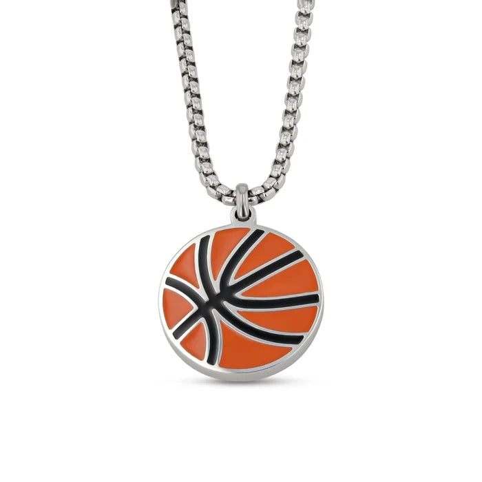 Stainless Steel Sports Pendant with Matching Chain (Soccer-Basketball-Baseball) 18in