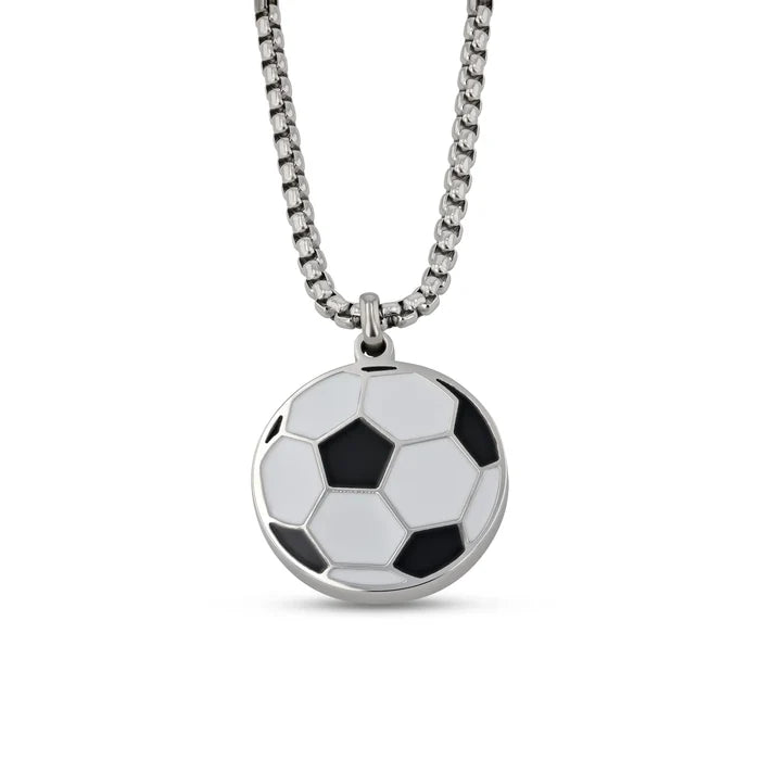 Stainless Steel Sports Pendant with Matching Chain (Soccer-Basketball-Baseball) 18in